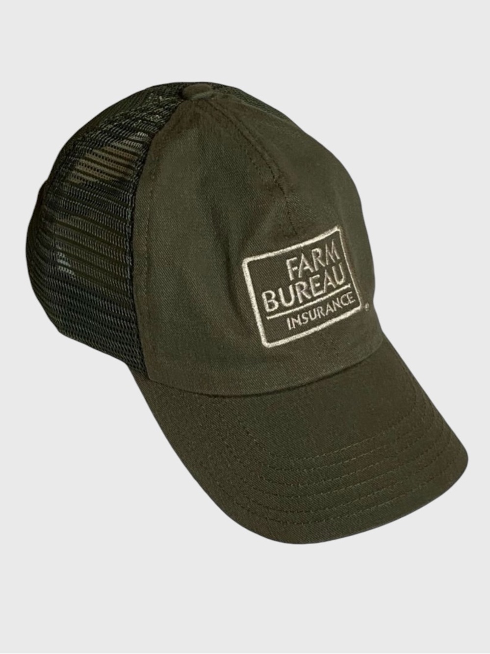 Vintage Farm Bureau Insurance Baseball Cap Hat Green Adjustable Mesh Back Unisex